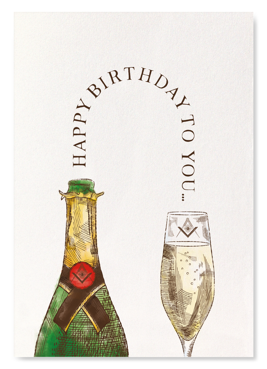FREEMASON BIRTHDAY CHAMPAGNE: Victorian Art Print