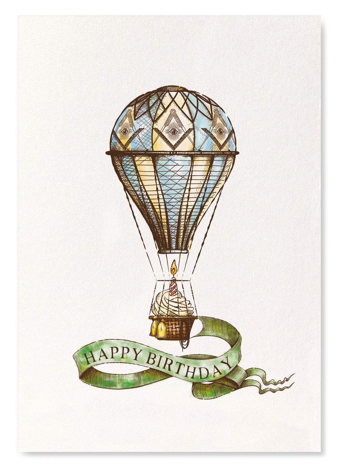 FREEMASON BIRTHDAY BALLOON: Victorian Art Print