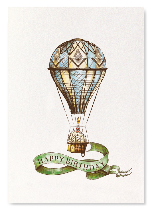 FREEMASON BIRTHDAY BALLOON: Victorian Art Print