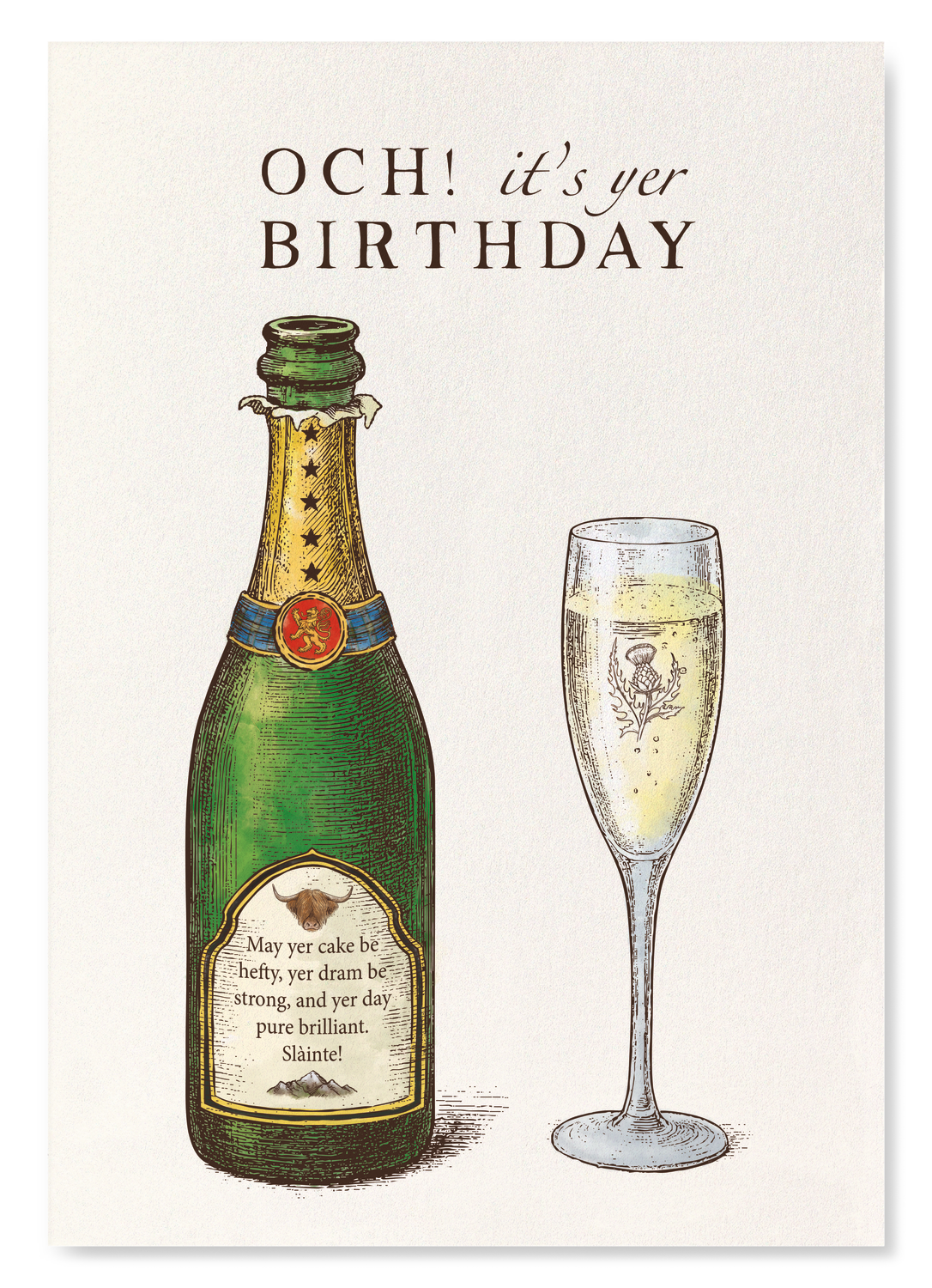 HAPPY BIRTHDAY SCOTTISH CHAMPAGNE: Victorian Art Print