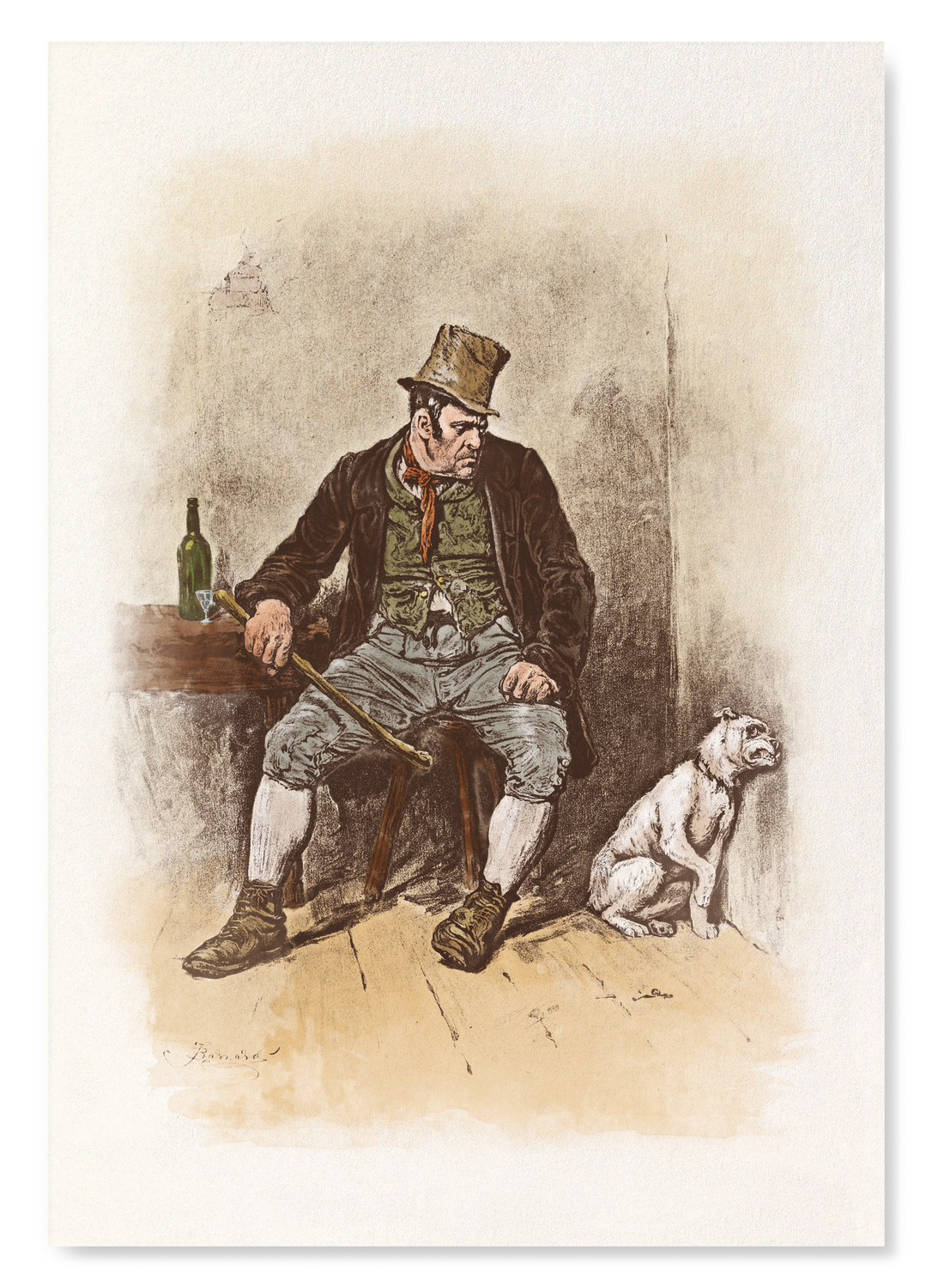 BILL SIKES AND HIS DOG: Painting Art Print