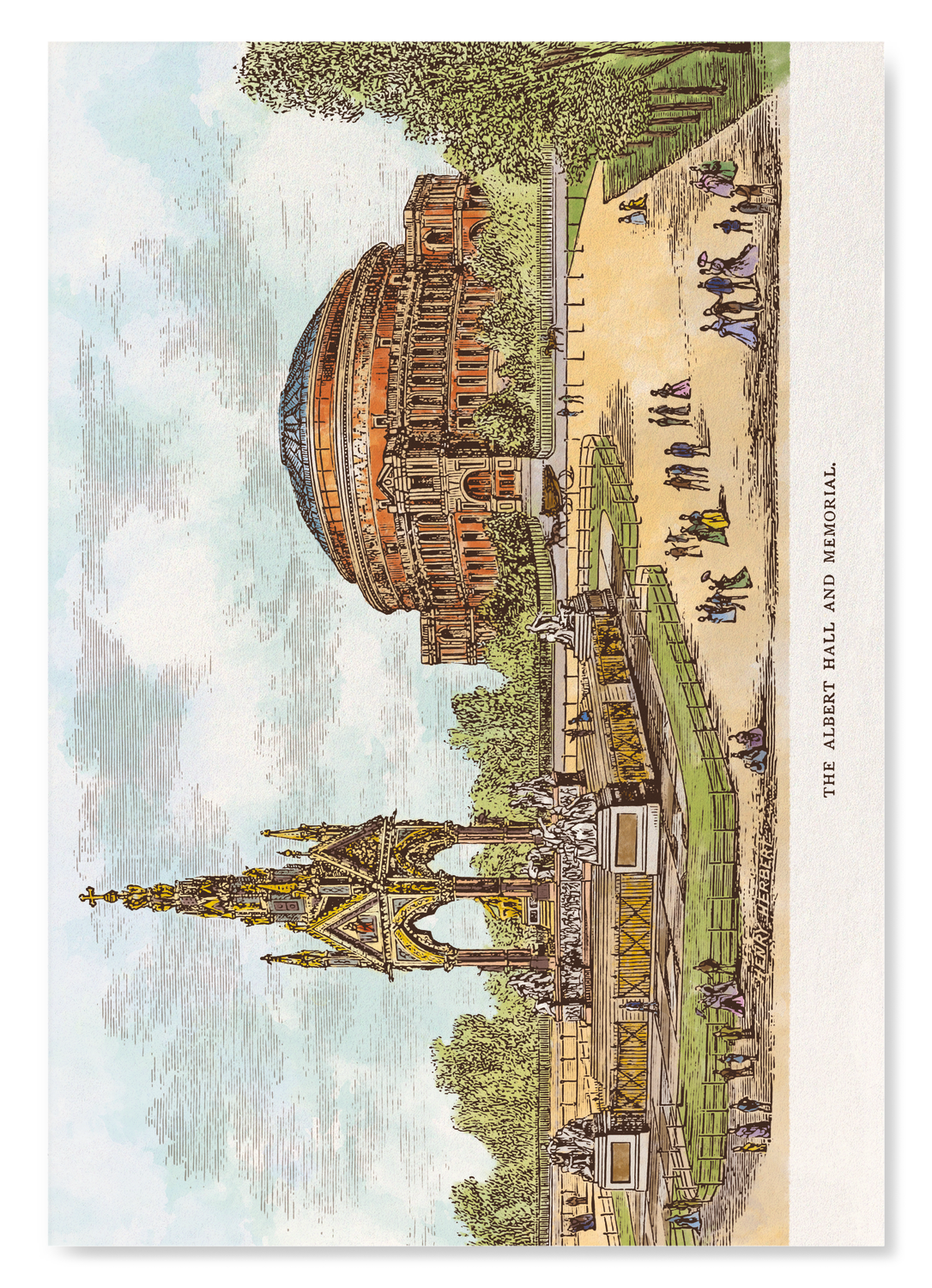 THE ALBERT HALL AND MEMORIAL (1873): Painting Art Print