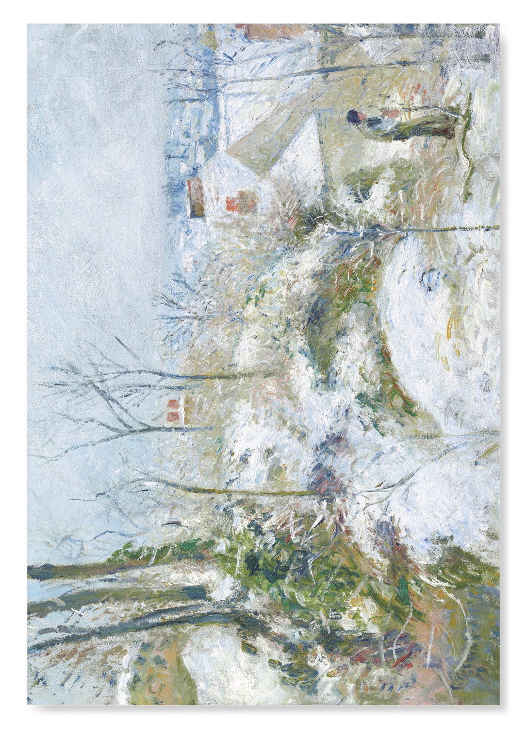 RABBIT WARREN AT PONTOISE, SNOW (1879): Painting Art Print