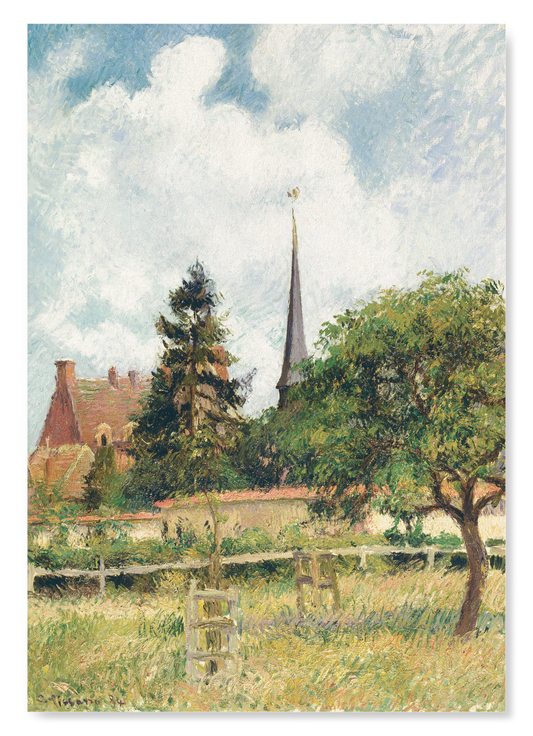 THE CHURCH AND MANOR HOUSE AT ÉRAGNY (1884): Painting Art Print
