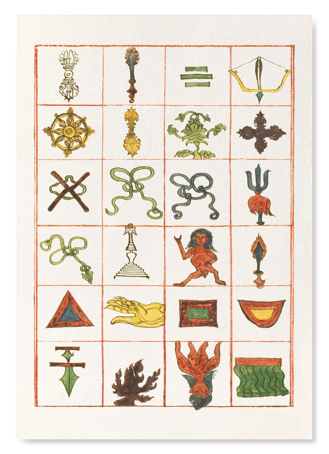 MONGOLIAN RITUAL SYMBOLS: Painting Art Print