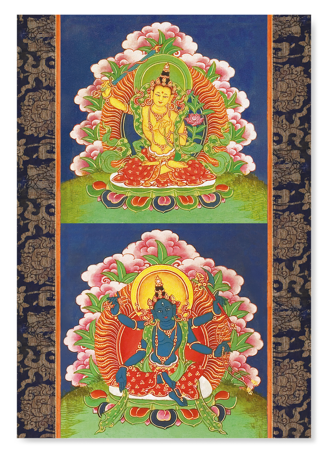 FRONT COVER OF A BUDDHIST MANUSCRIPT: Painting Art Print