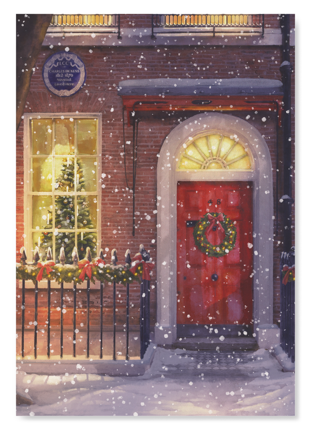 CHARLES DICKENS MUSEUM CHRISTMAS NIGHT: Painting Art Print