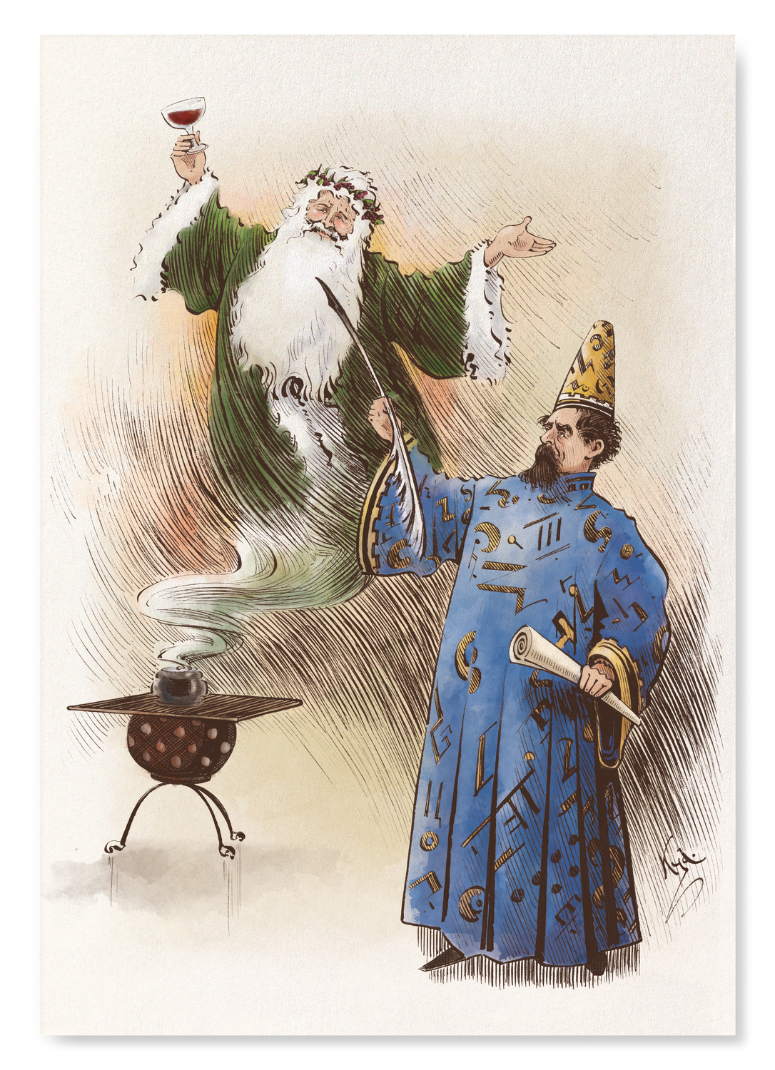 DICKENS THE MAGICIAN (1880): Watercolour Art Print