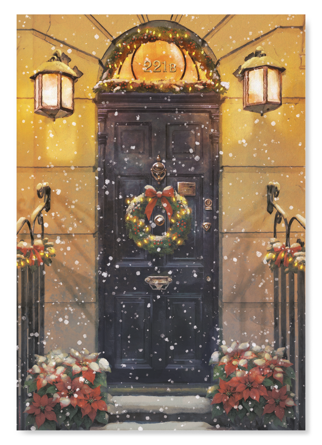 CHRISTMAS AT 221B BAKER STREET NIGHT: Watercolour Art Print