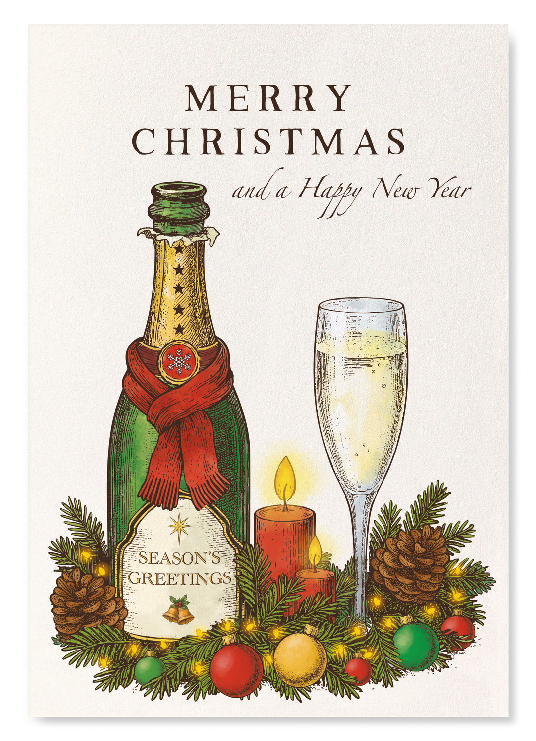 MERRY CHRISTMAS CHAMPAGNE: Victorian Art Print