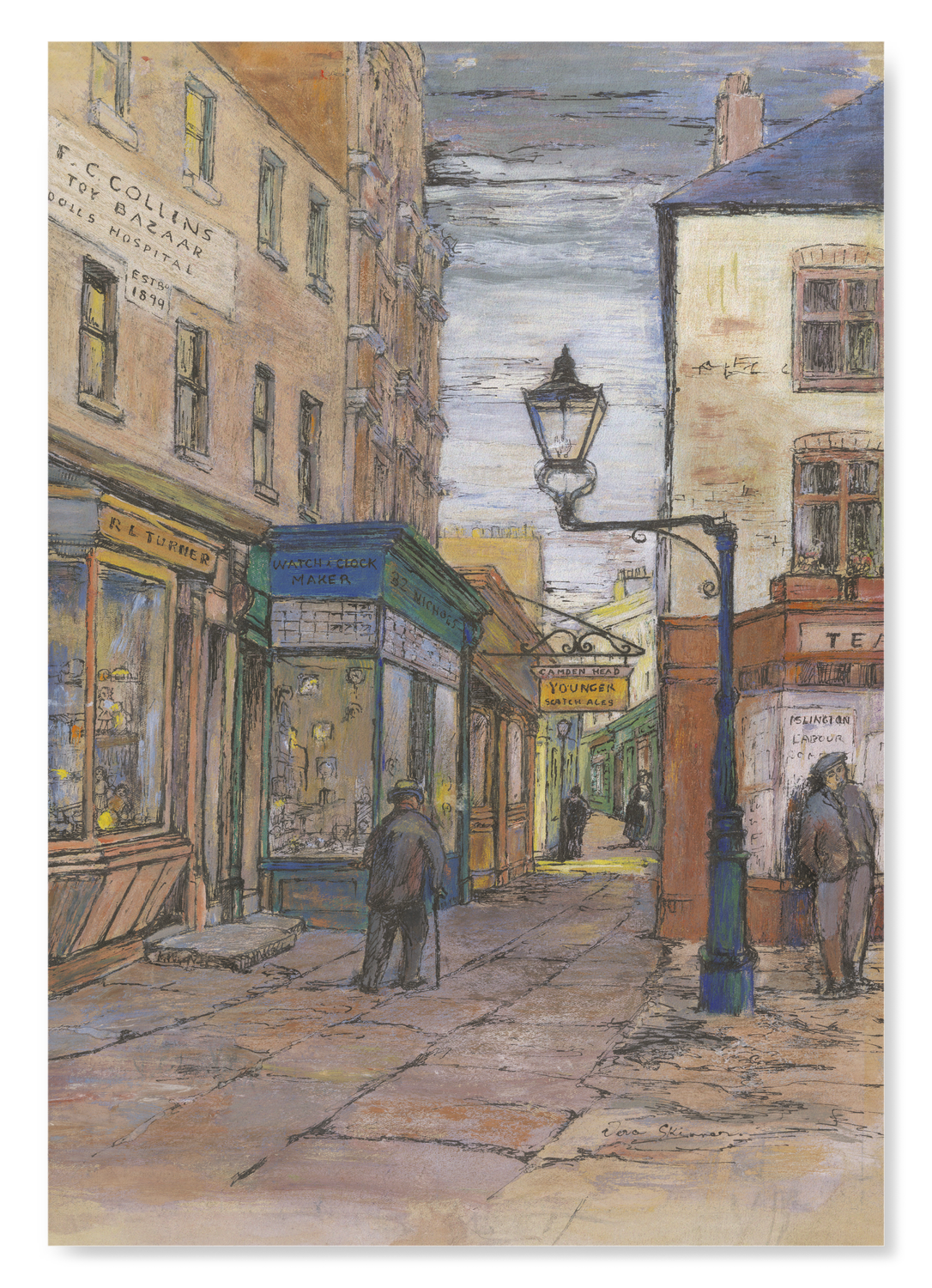 CAMDEN PASSAGE (C.1950): Painting Art Print