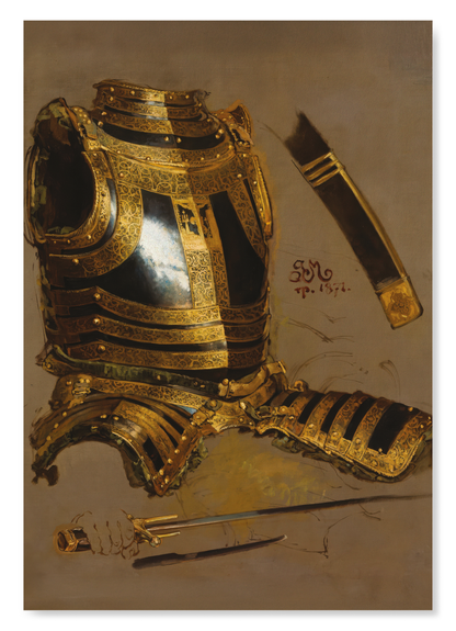 STUDY OF STEPHEN BÁTHORY’S ARMOUR (1871): Painting Art Print