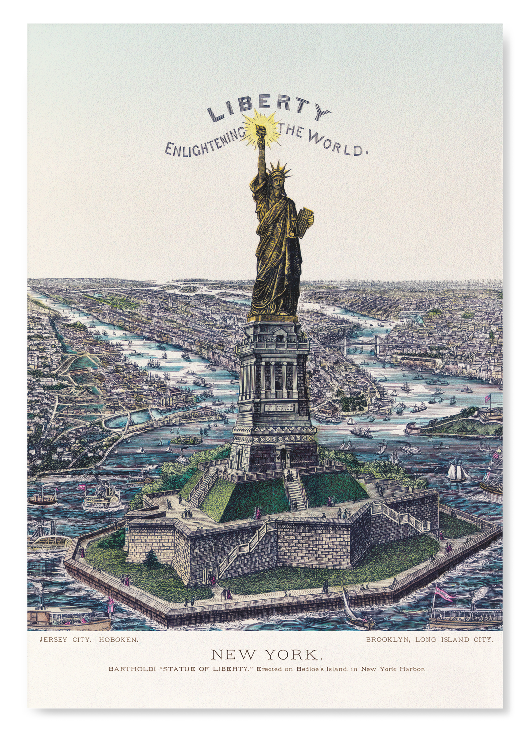 STATUE OF LIBERTY ON BEDLOE'S ISLAND (1885): Painting Art Print