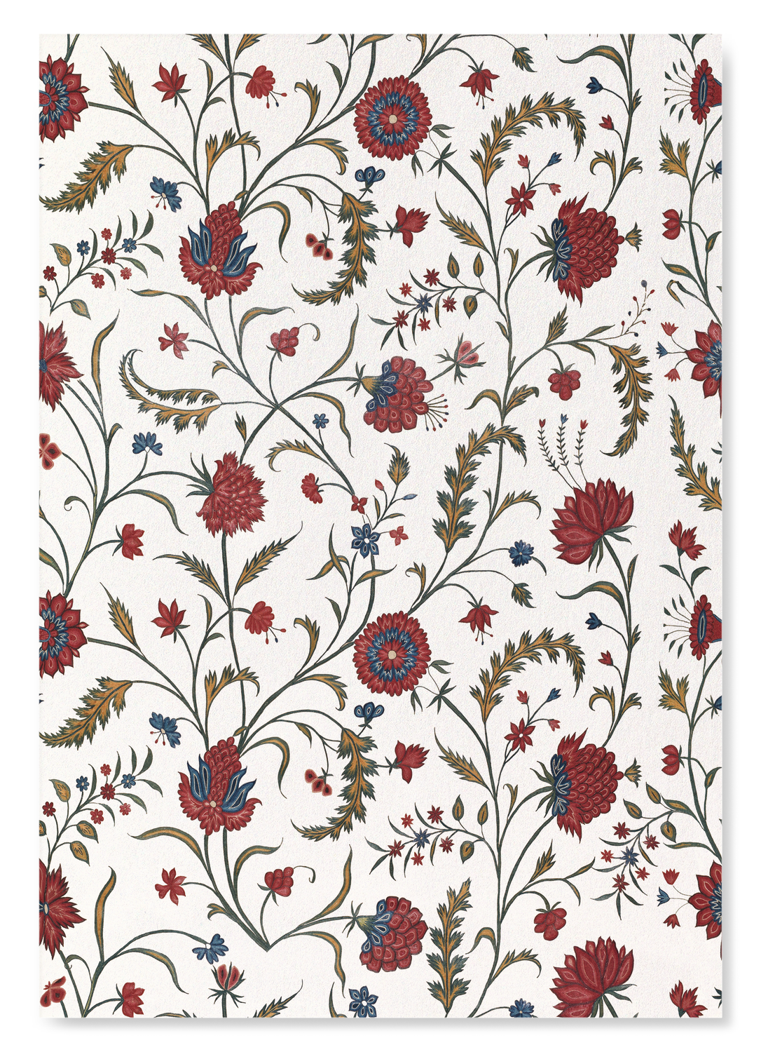 BRODERIE FLORALE ROUGE (XVIIIE S.): Botanical Art Print
