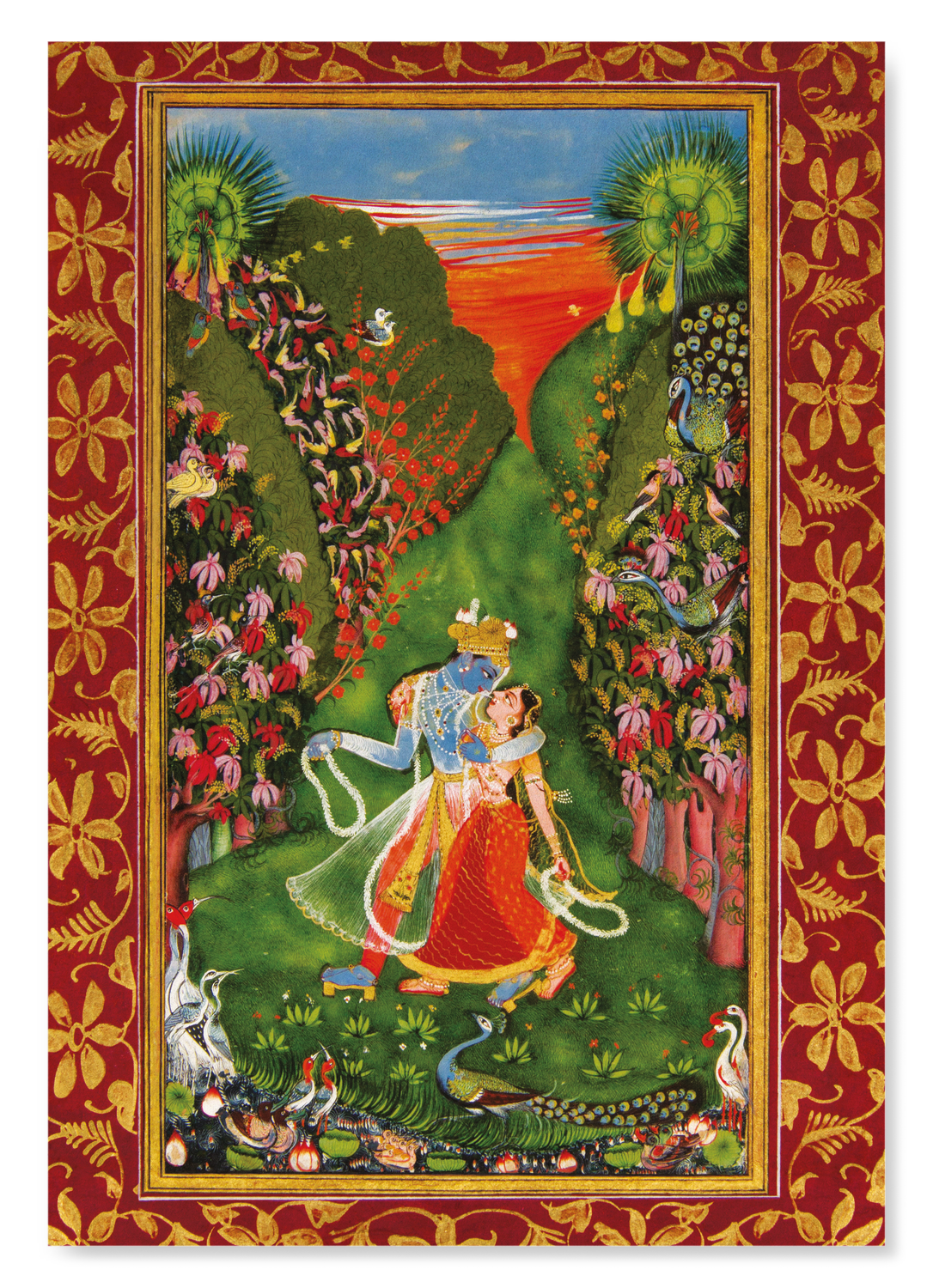 RADHA ET KRISHNA UN BOISSON FLEURI (1720): Painting Art Print