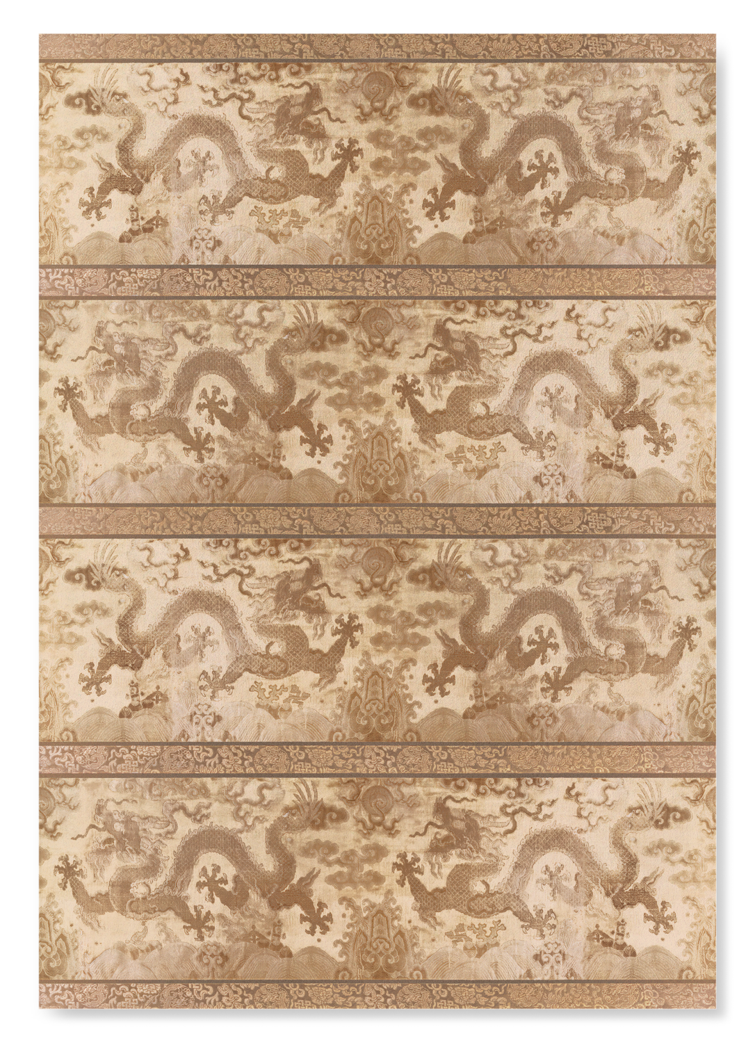 BANDE ORNÉE DE DEUX DRAGONS COURANT (18E S): Painting Art Print