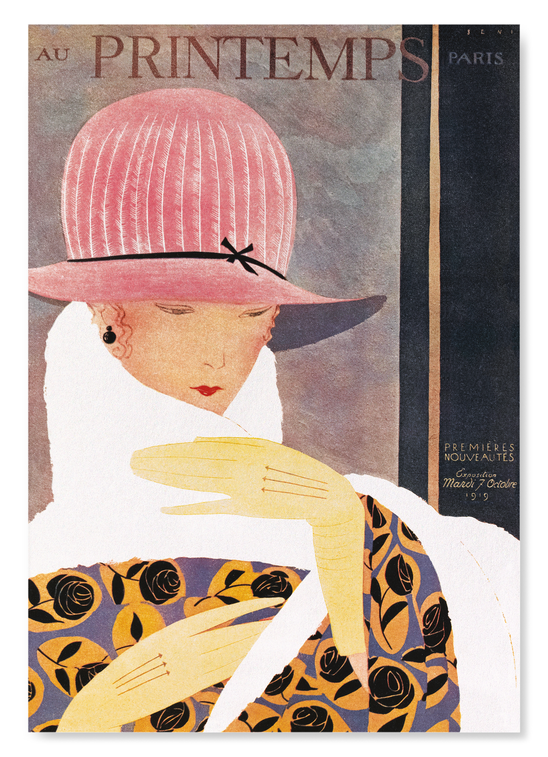 AU PRINTEMPS AFFICHE PUBLICITAIRE (1919): Vintage Art Print