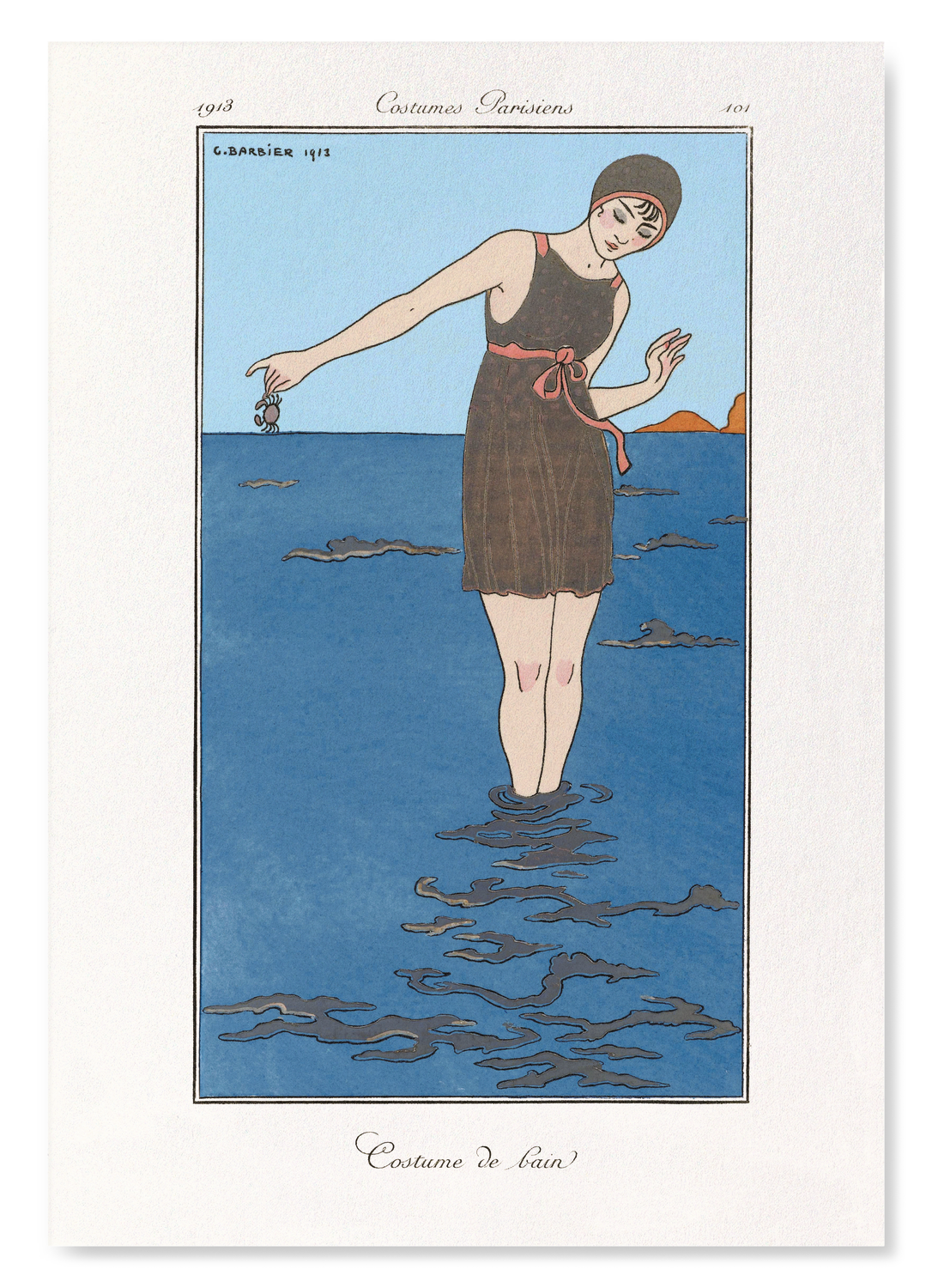 COSTUME DE BAIN (1913): Vintage Art Print