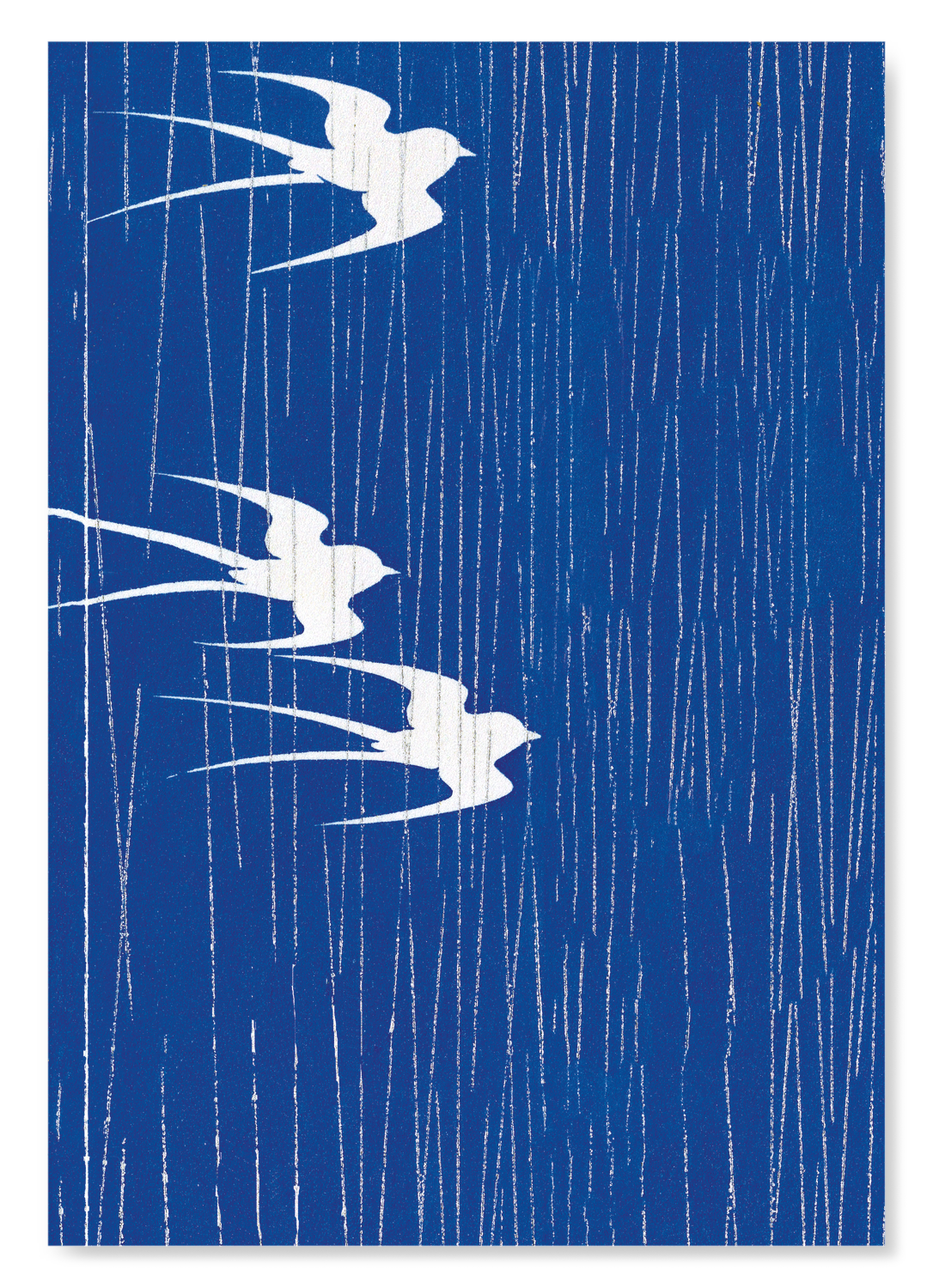 SWALLOWS IN THE RAIN (1935): Japanese Art Print