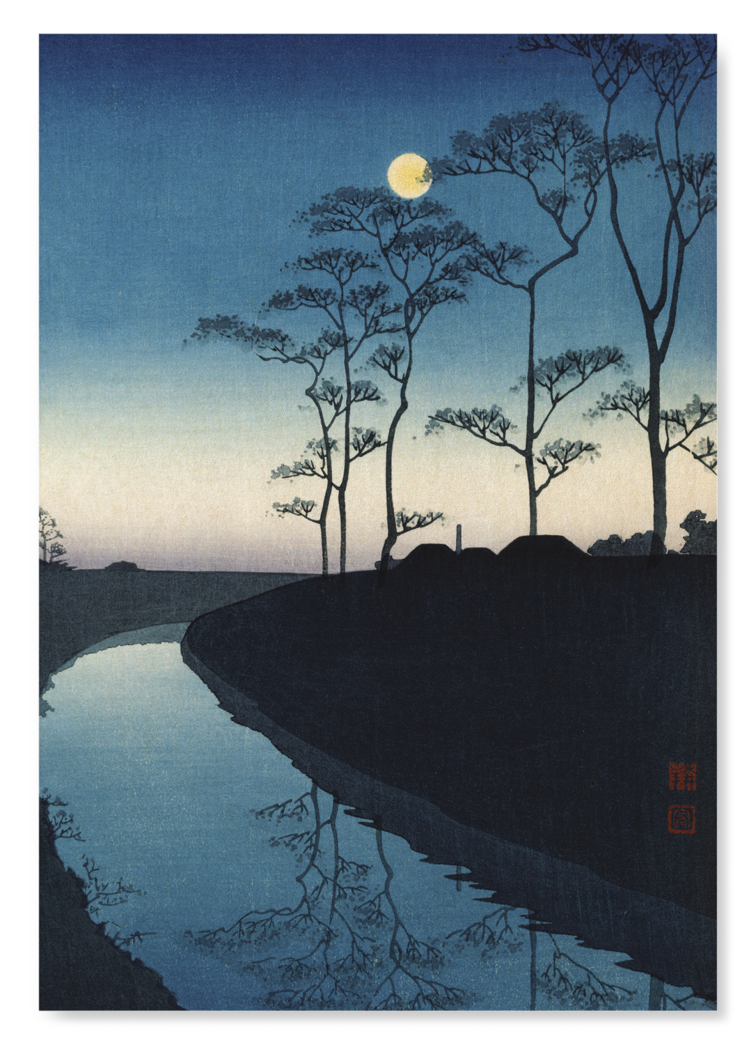 CANAL BY MOONLIGHT: Japanese Art Print