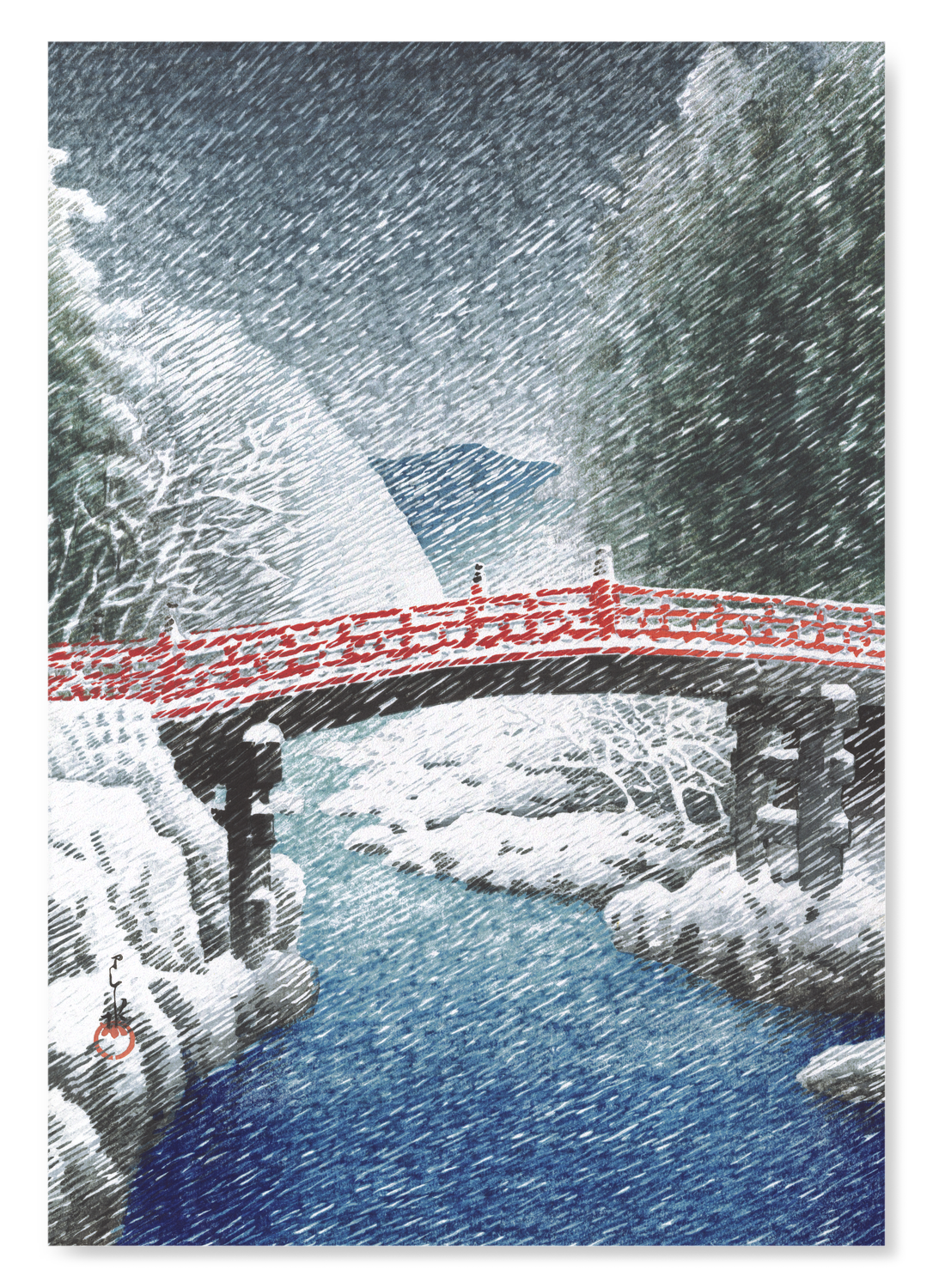 NIKKO IN SNOW: Japanese Art Print