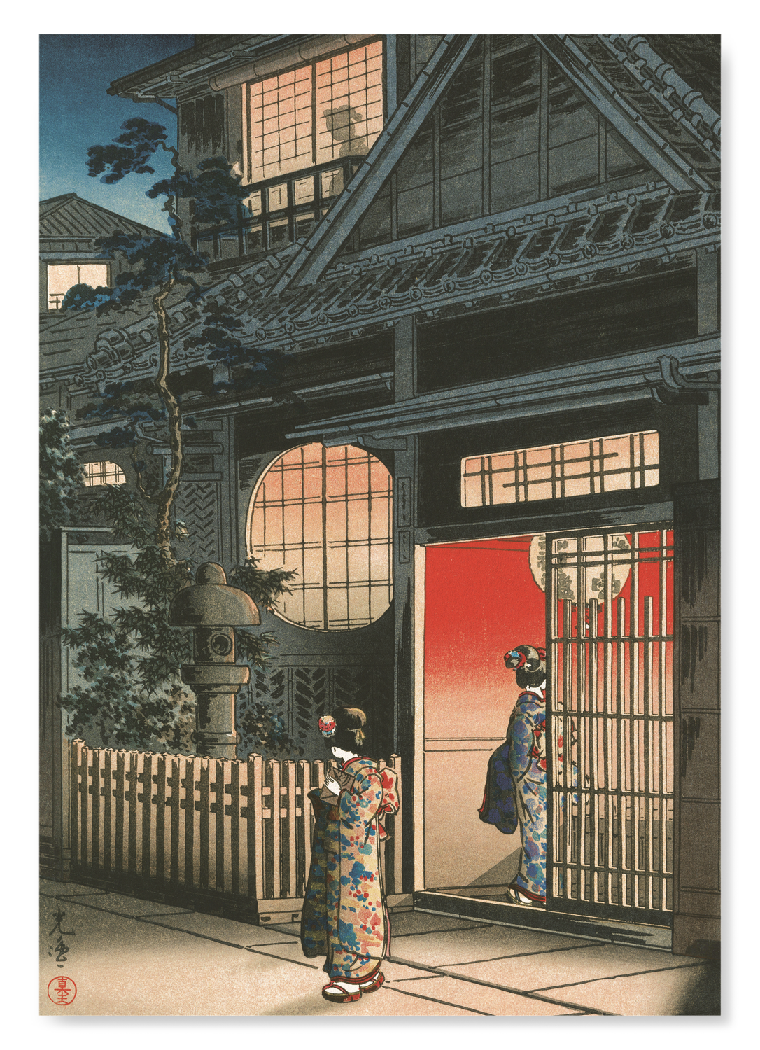 TEAHOUSE AT YOTSUYA ARAKICHO (1935): Japanese Art Print