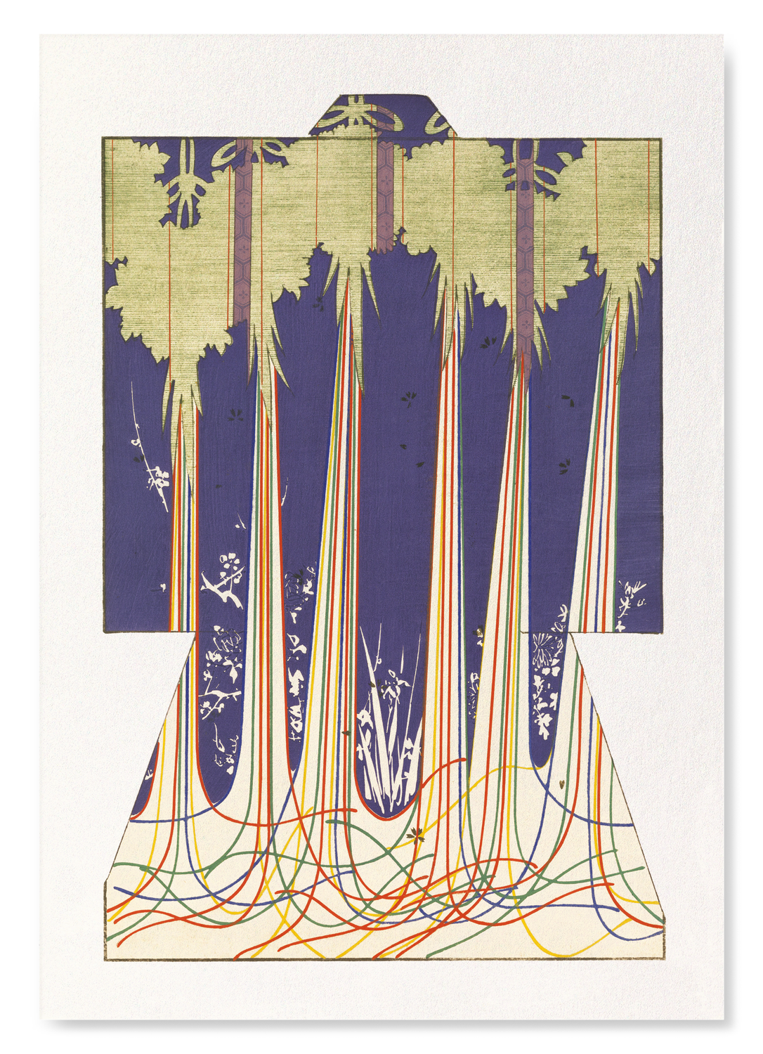 KIMONO OF FIVE COLOURED STRINGS OF BUDDHISM (1899): Japanese Art Print
