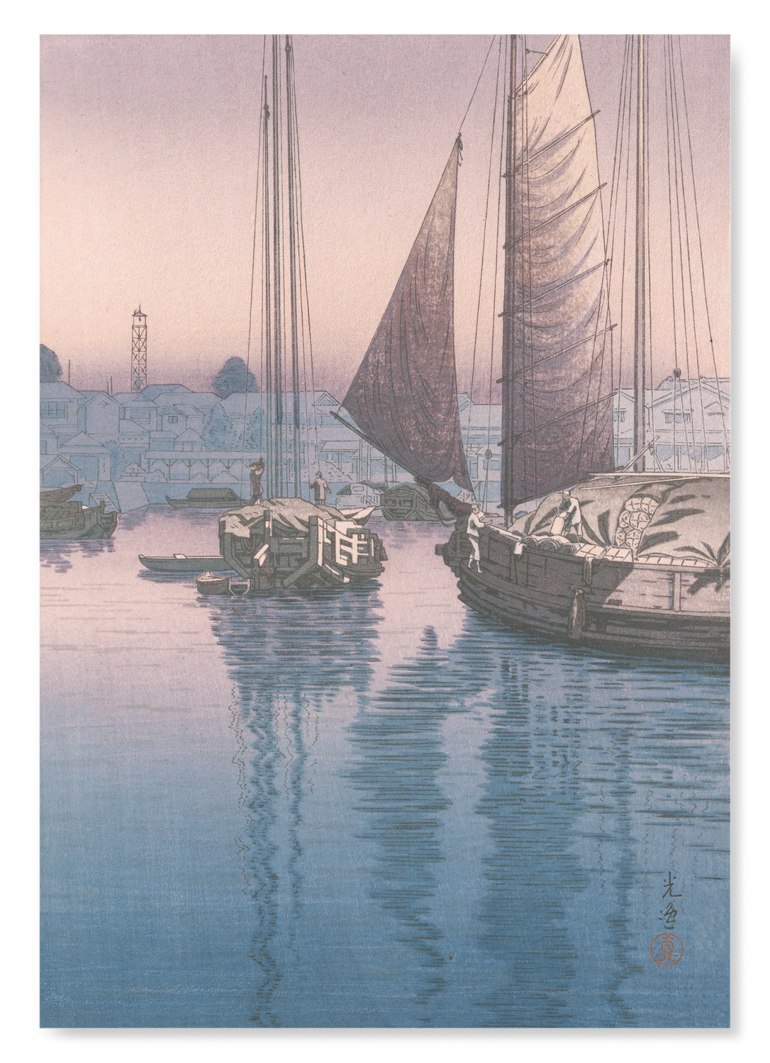 SUNSET AT SETO INLAND SEA: Japanese Art Print