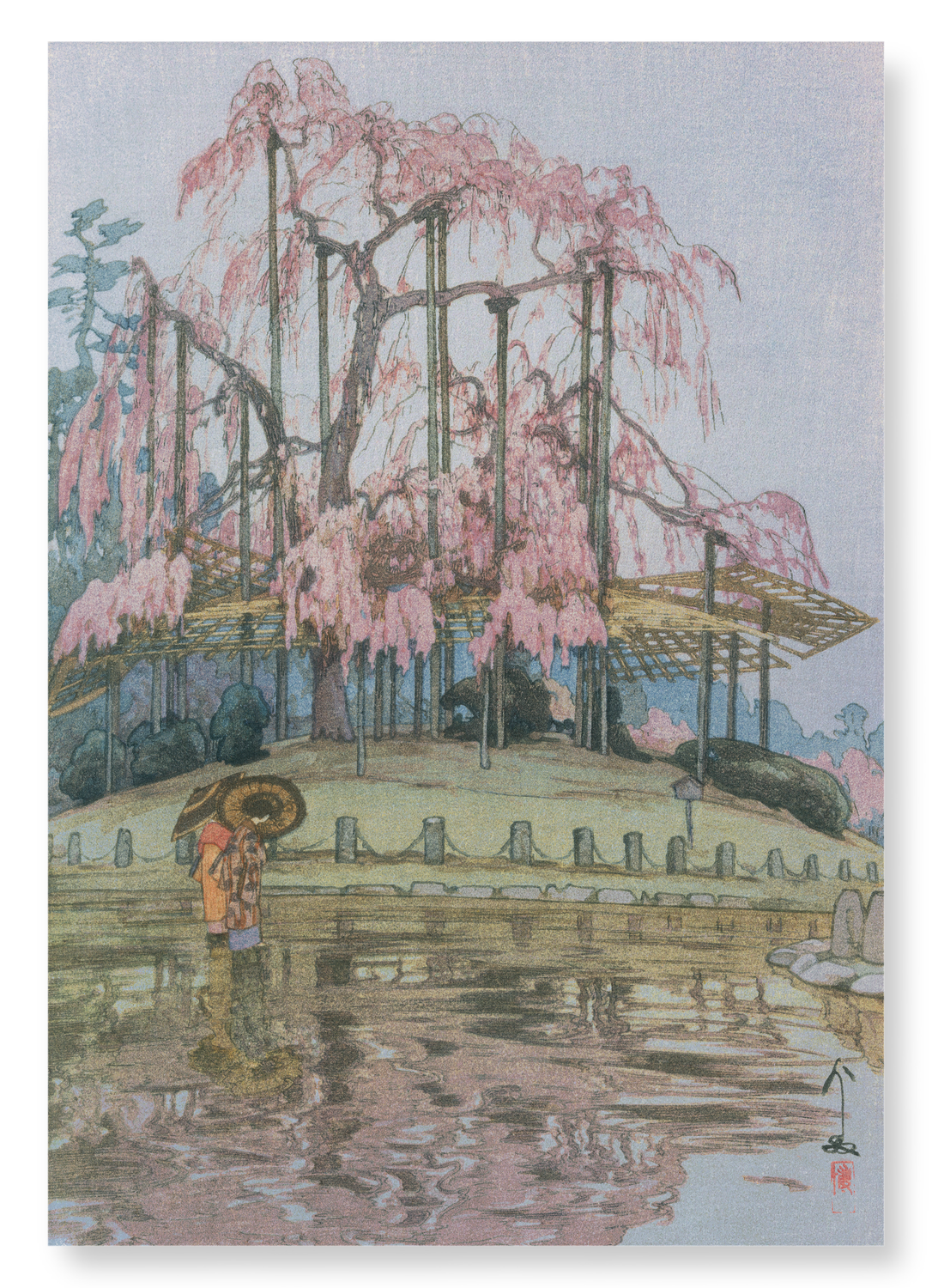 YOZAKURA IN THE RAIN: Japanese Art Print
