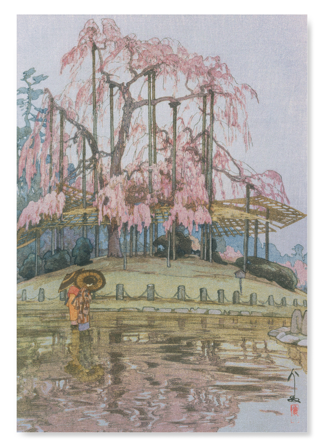 YOZAKURA IN THE RAIN: Japanese Art Print