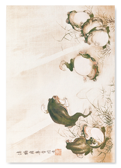 FROGS IN SUMO MATCH (EARLY 19TH C): Japanese Art Print