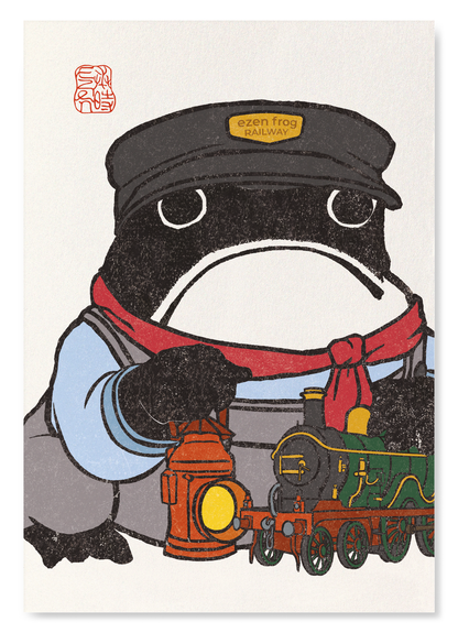 TRAIN DRIVER EZEN FROG: Art Print