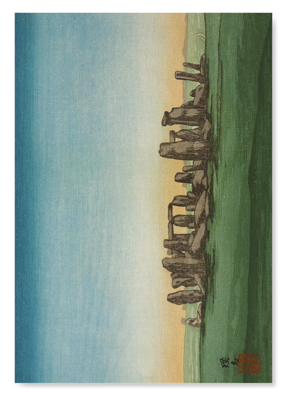 STONEHENGE AT DAWN (C.1918): Japanese Art Print