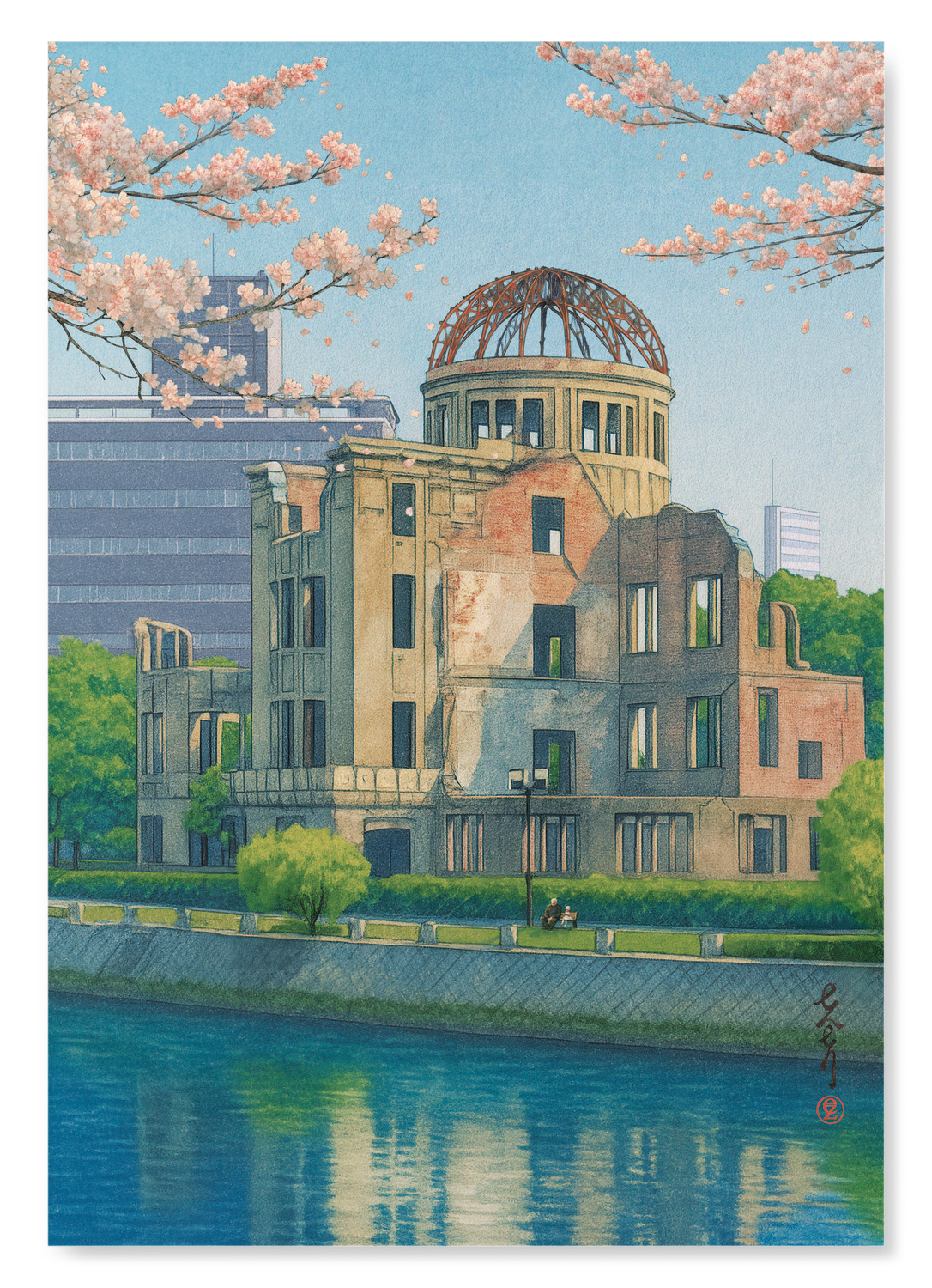 HIROSHIMA PEACE MEMORIAL: Japanese Art Print