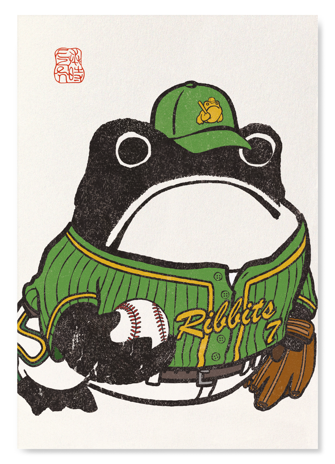 BASEBALL EZEN FROG: Art Print