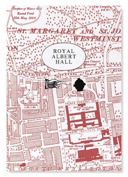 ROYAL ALBERT HALL: Map Zoom Art Print