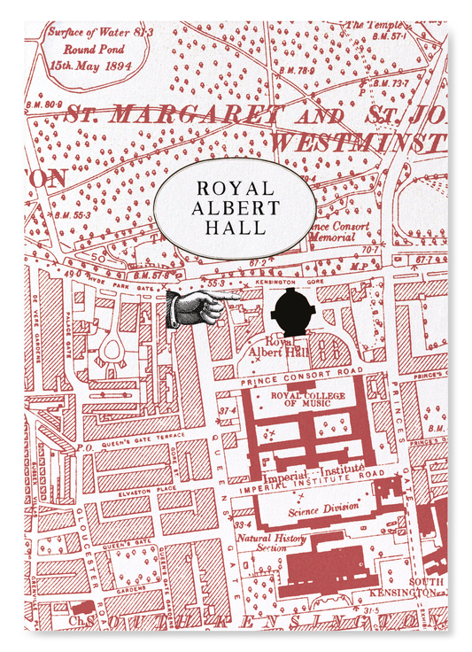 ROYAL ALBERT HALL: Map Zoom Art Print