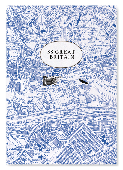 MAP OF SS GREAT BRITAIN: Map Zoom Art Print