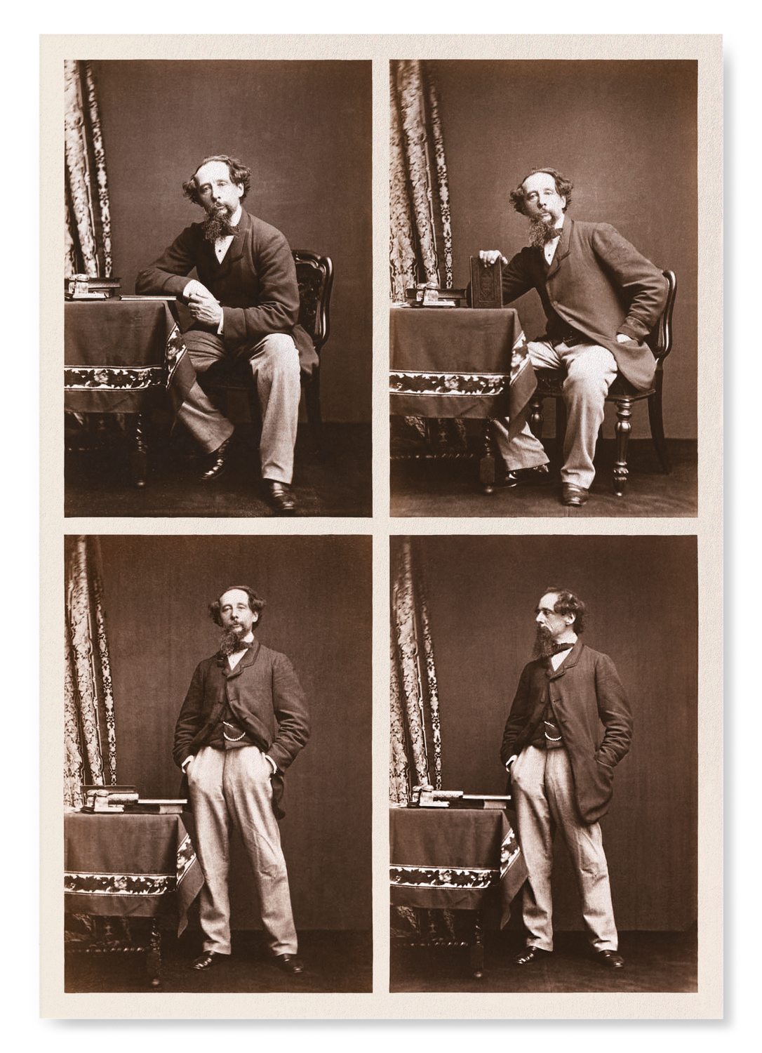 PHOTOGRAPHS OF CHARLES DICKENS: SET B (1858): Photo Art Print