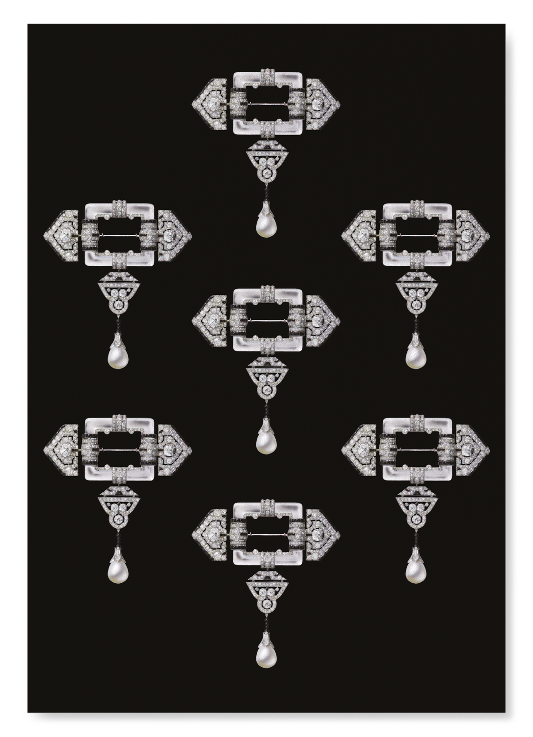 CARTIER BROOCH ON BLACK (1924): Photo Art Print