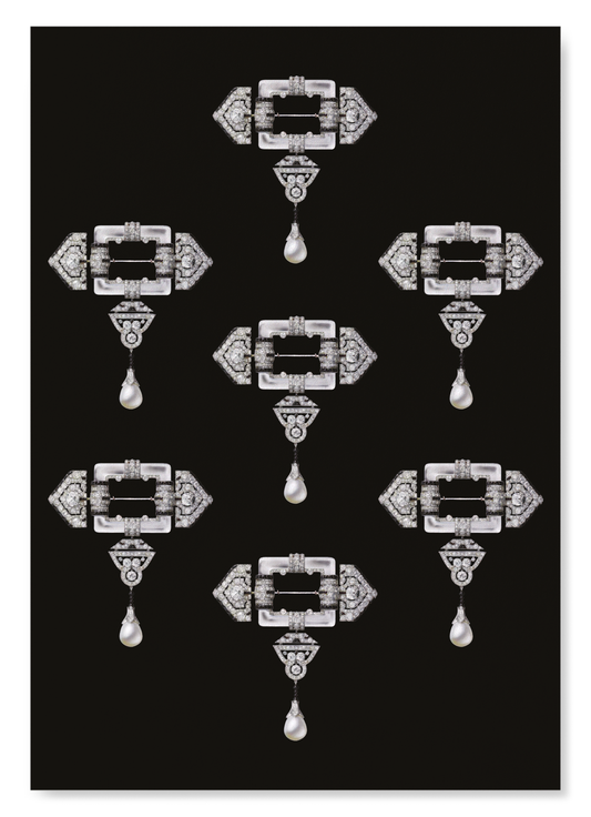 CARTIER BROOCH ON BLACK (1924): Photo Art Print