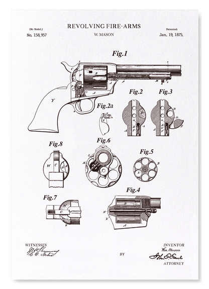 PATENT OF REVOLVING FIRE-ARMS (1875): Patent Art Print