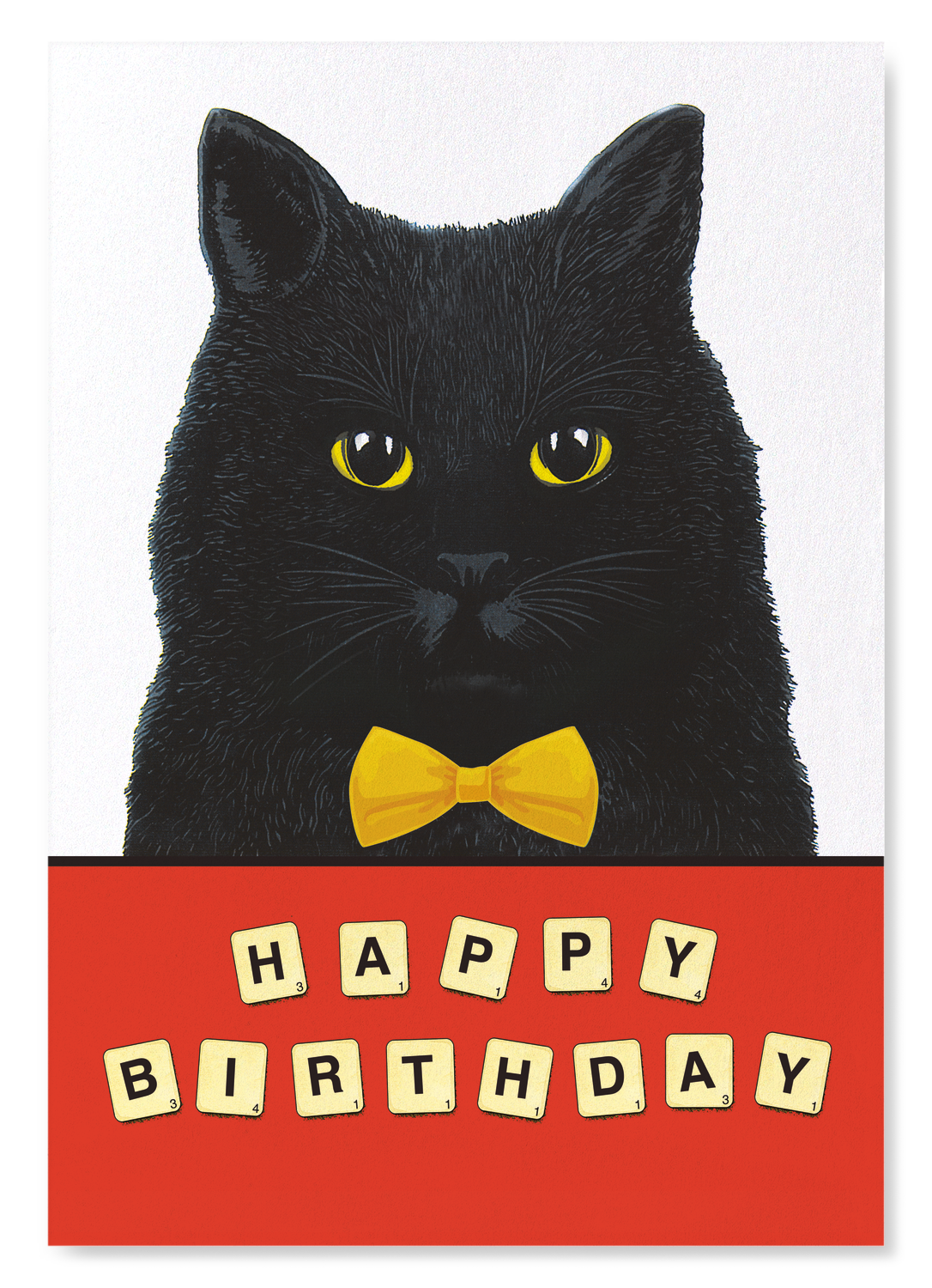 BIRTHDAY SCRABBLE CAT: Vintage Art Print