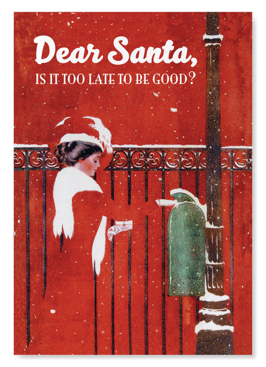 DEAR SANTA - TOO LATE?: Vintage Art Print