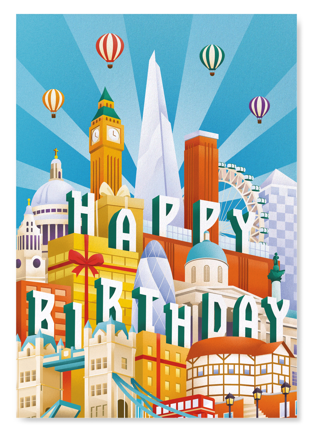 LONDON DECO BIRTHDAY: Modern deco Art Print