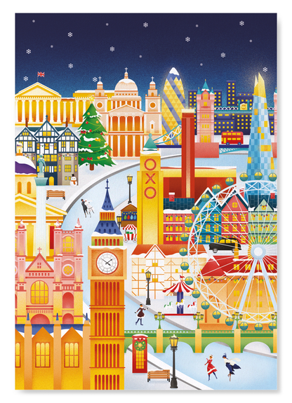 LONDON FESTIVE WINTER: Modern deco Art Print