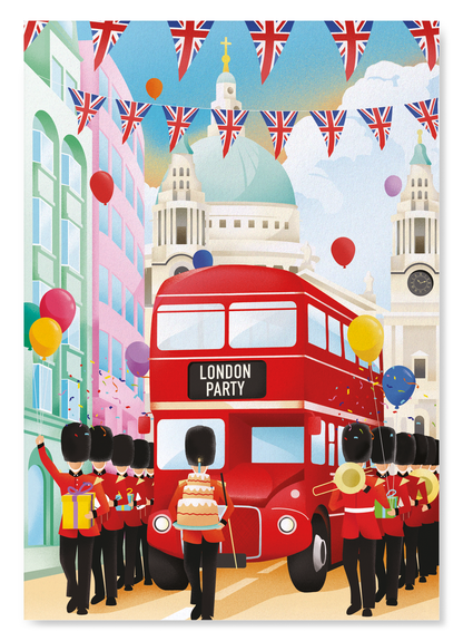 BRITISH STREET PARTY: Modern deco Art Print