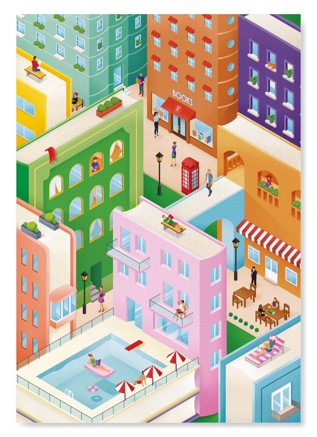 BOOK CITY: Modern deco Art Print