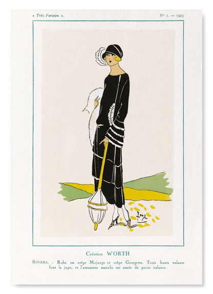 TRÈS PARISIEN - BLACK DRESS (1923): Vintage Art Print