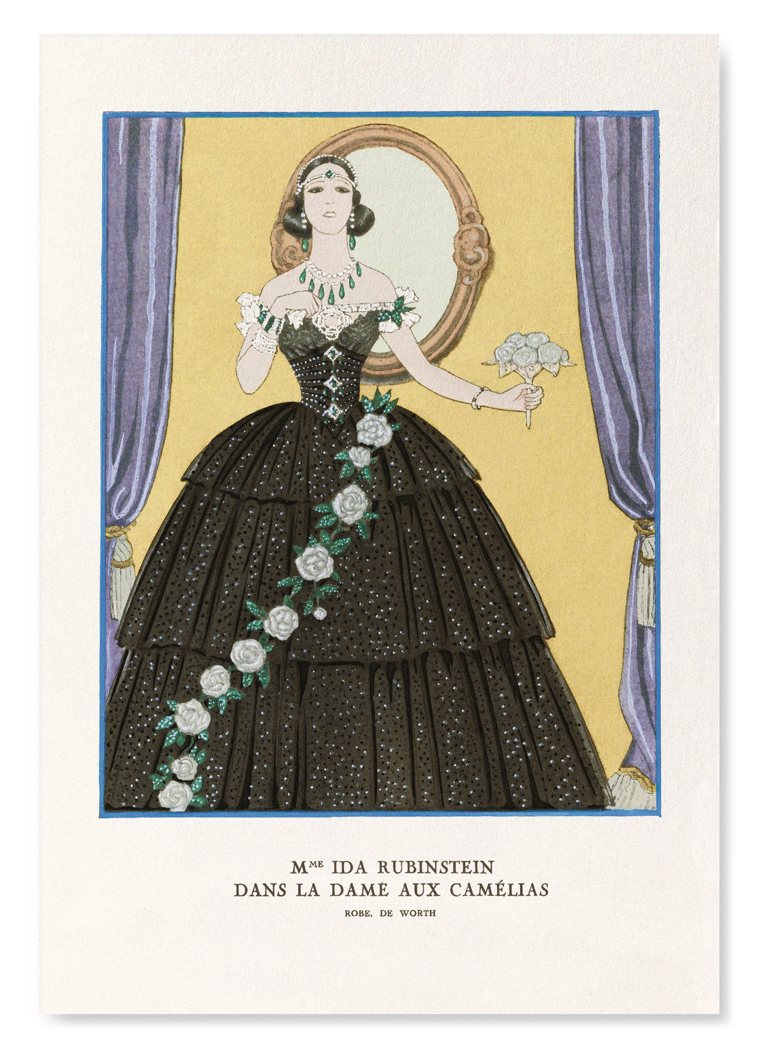 ACTRESS IDA RUBINSTEIN (1923): Vintage Art Print